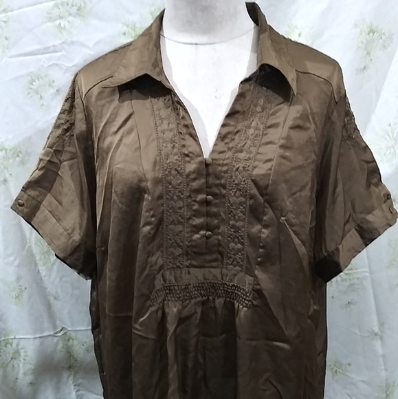 Plus size brown blouse - Picture 1 of 8
